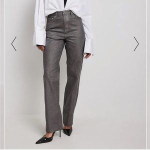 SILVER GLITTER JEANS NA-KD